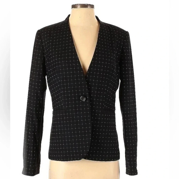 DKNY | Polka Dot Pinup Retro Rockabilly Vibes Blazer Jacket Size 4 Small - Picture 1 of 2